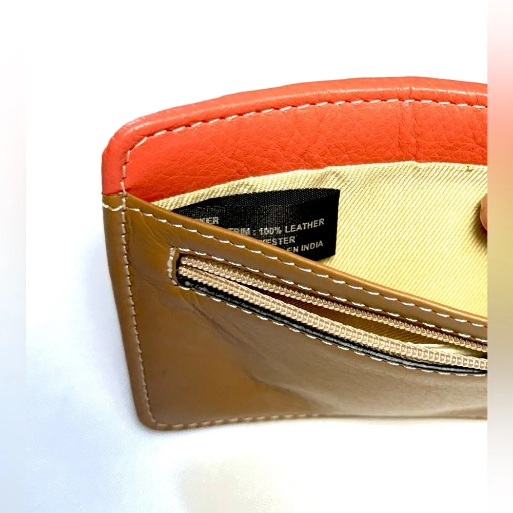 Leather genuine Wallet Card holder multicolor